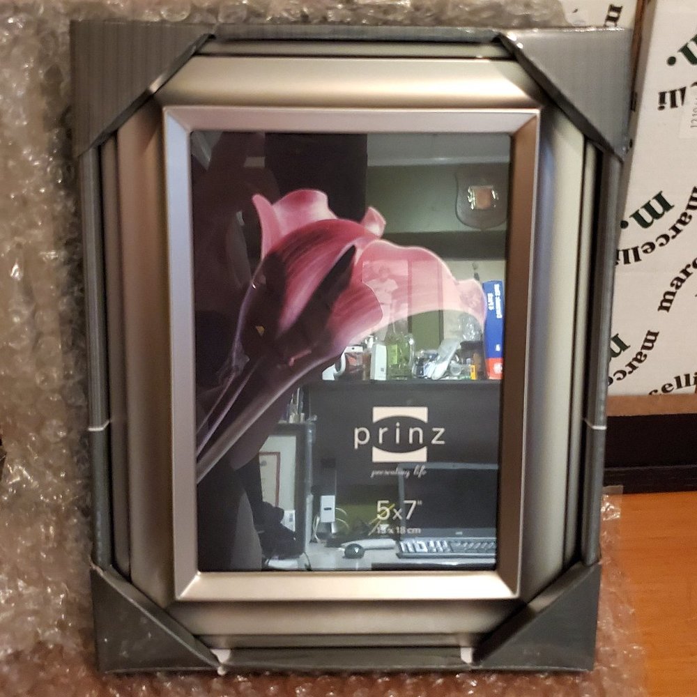 Prinz 5"x7" Pewter Metal (Warm Silver) Monroe Photo Frame #1789-575, New in Box